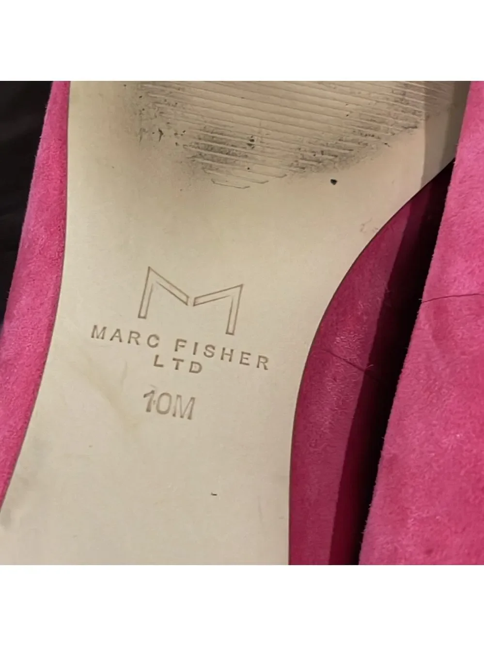 Marc Fisher Pink Suede Pointed-Toe Flats